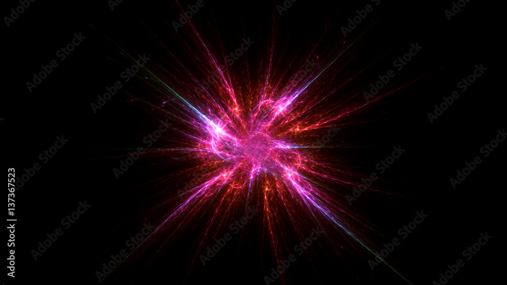 3D rendering abstract fractal light background