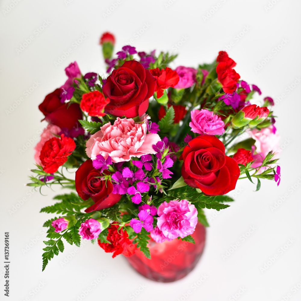 Red flowers bouquet