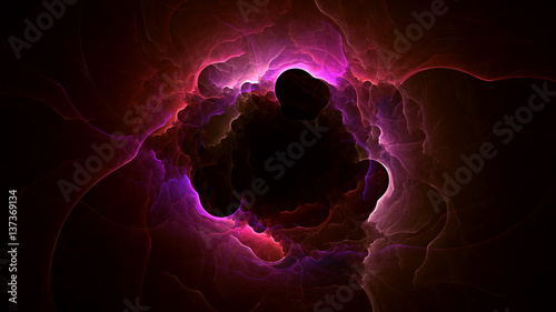 3D rendering abstract fractal light background