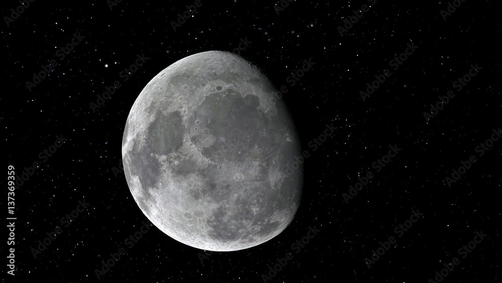 Fototapeta 3d ilustracja księżyca. Elementy tego obrazu dostarczone przez NASA