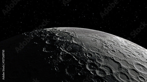 Fototapeta Naklejka Na Ścianę i Meble -  3d illustration of the Moon. Elements of this image furnished by NASA