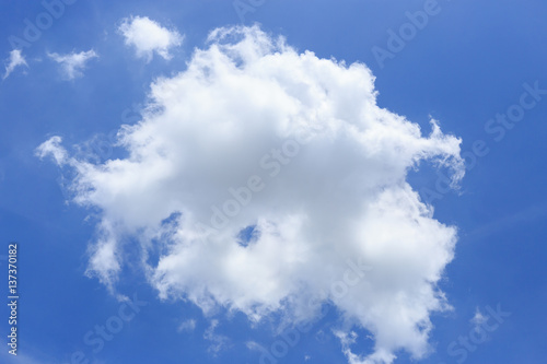 blue sky with white cloud closeup. © Pound