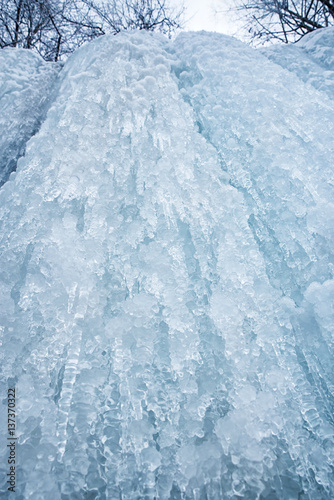 Frozen waterfall. Icefall Siklava skala, Slovakia