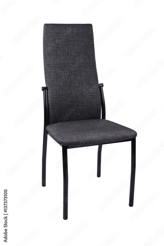Modern black grey chair isolated on white background. Front view Modern black grey chair isolated on white background. Front view