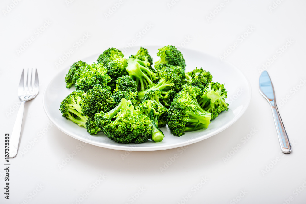 Healthy Green Organic Raw Broccoli Florets Ready for Cooking Healthy Green Organic Raw Broccoli Florets Ready for Cooking