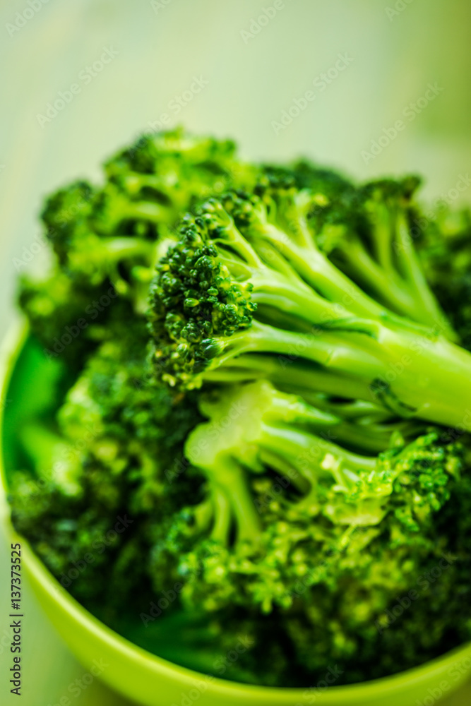 Healthy Green Organic Raw Broccoli Florets Ready for Cooking Healthy Green Organic Raw Broccoli Florets Ready for Cooking