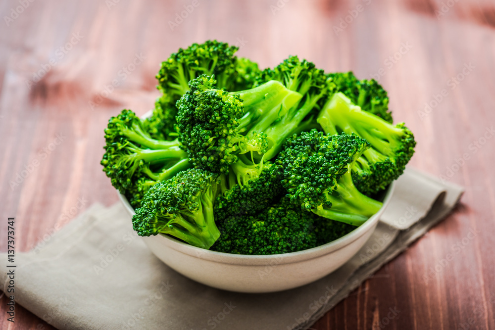 Healthy Green Organic Raw Broccoli Florets Ready for Cooking Healthy Green Organic Raw Broccoli Florets Ready for Cooking