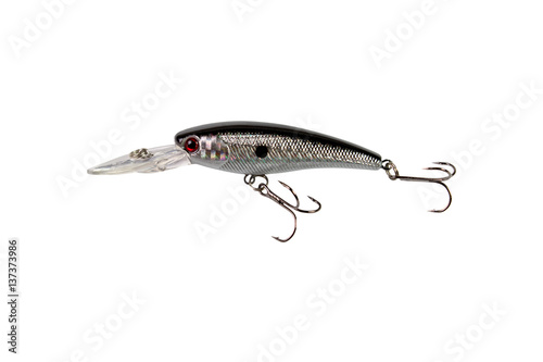 Fishing lures, isolated on white background. multi-colored lure.