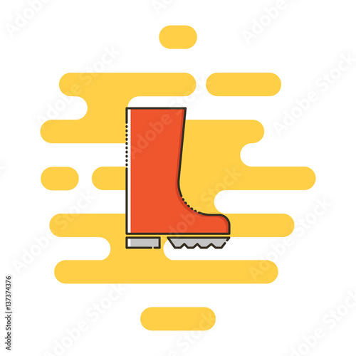 Gumboots color thin line icon. Mbe minimalism style