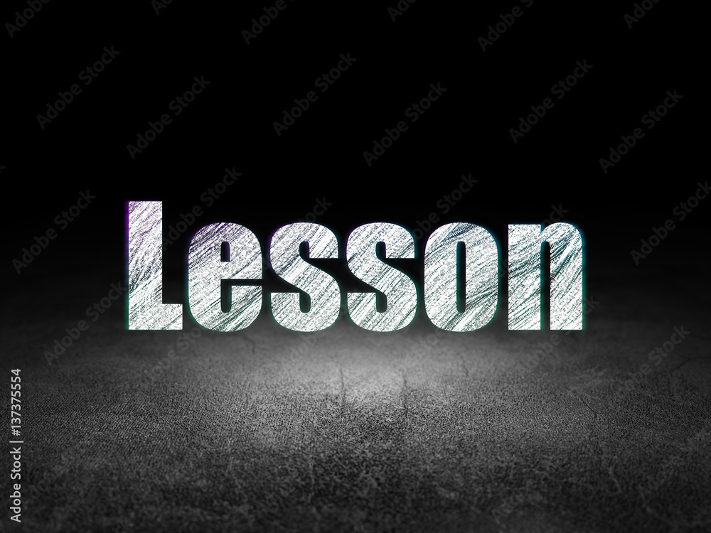 Naklejka premium Studying concept: Lesson in grunge dark room