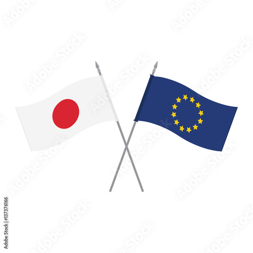 EU and Japan flags