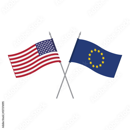 EU and USA flags