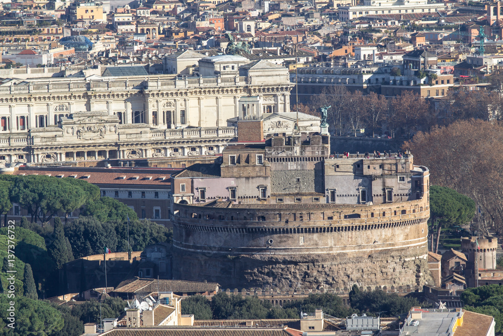 Panorama view of Rome from Saint Peter Cathedrale