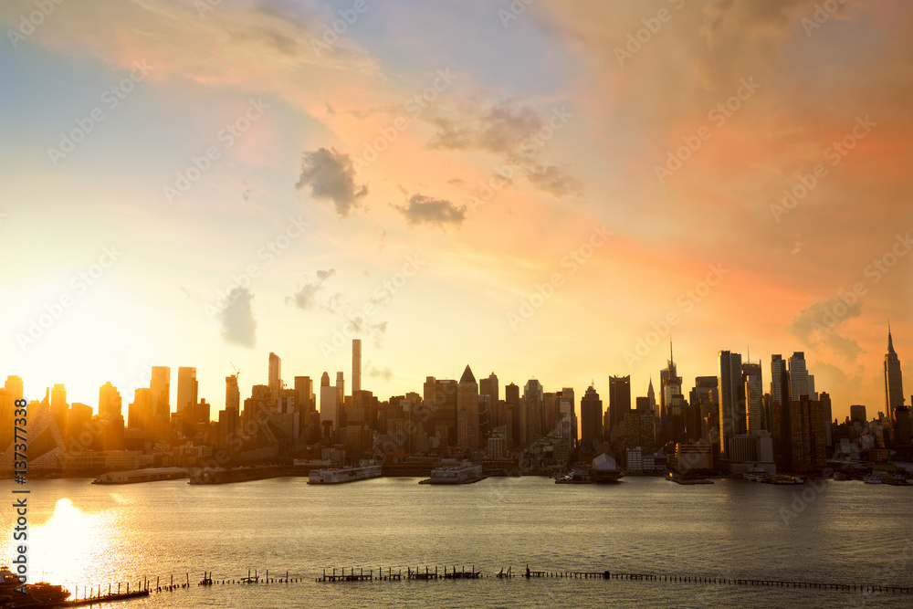 Sunrise of Manhattan skyline, New York City