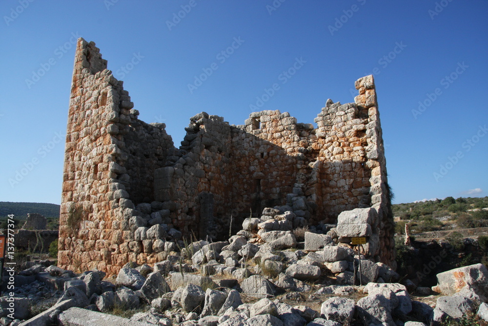 The ruins of the ancient city.