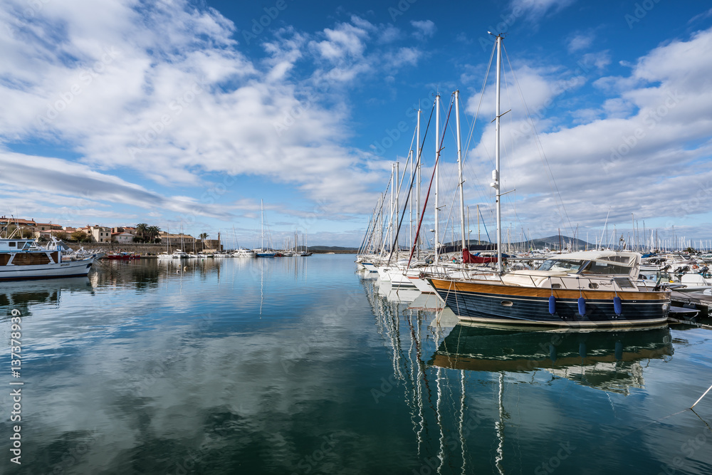 Small harbour in Alghero. Sardinia, Italy