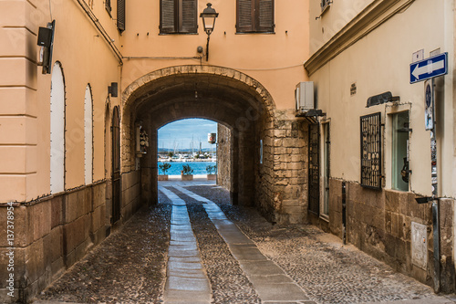 Sea view in old town of Alghero. Sardinia, Italy © Andrey