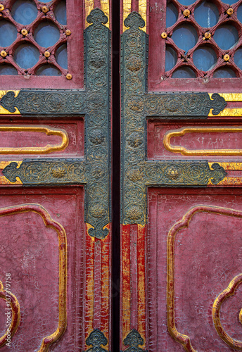 Old wooden door in Beijing,...