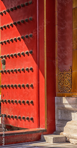 Old wooden door in Beijing,...
