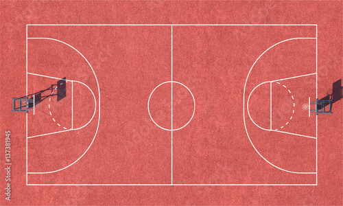Basketball outdoor pitch top view © The Creative Box