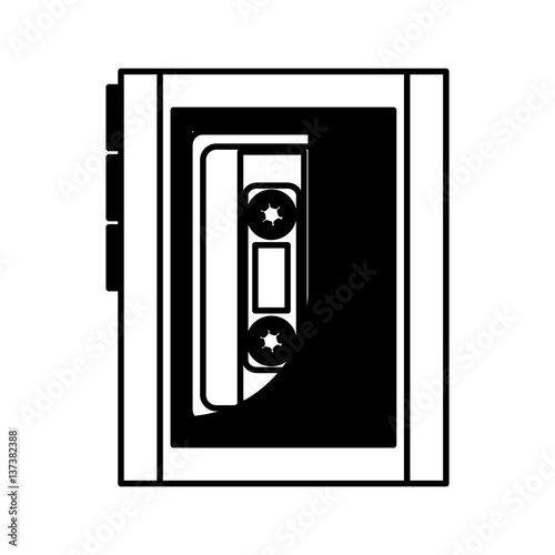 cassette music player old fashion vector illustration design