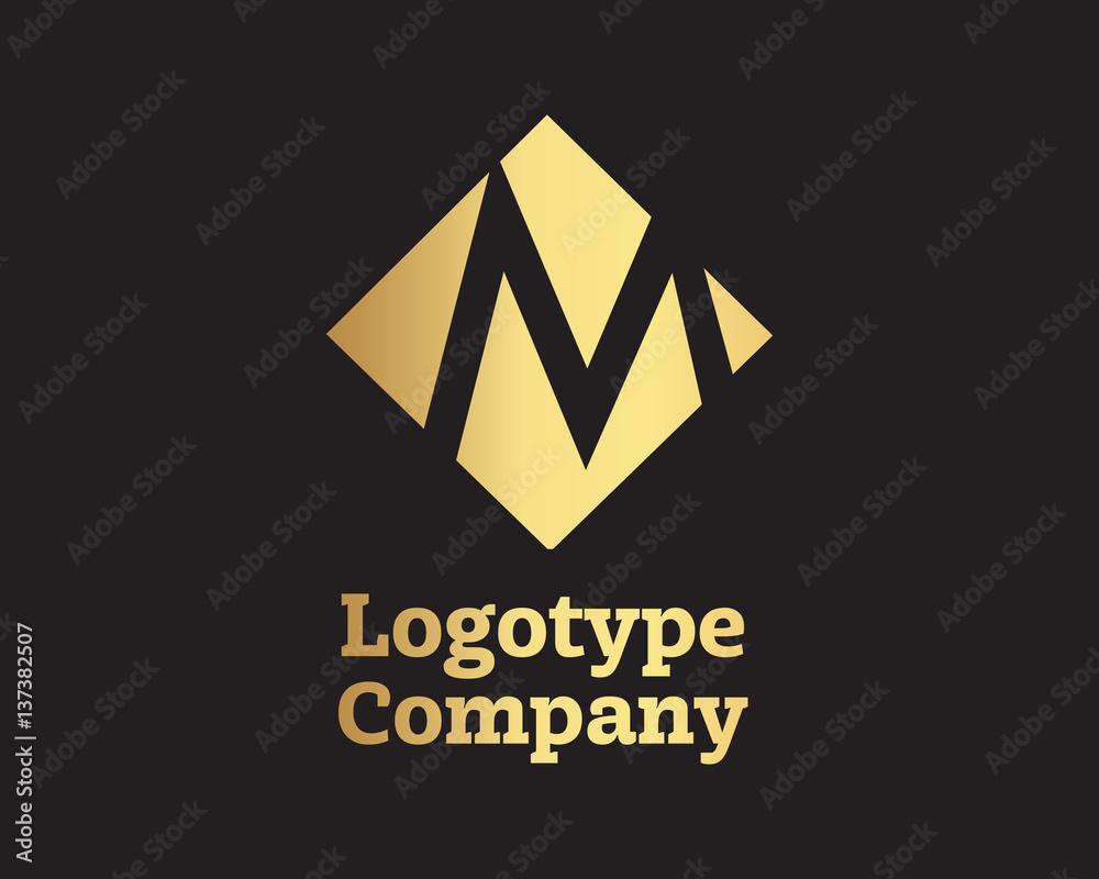 M gold letter logo,Vector Template M gold letter logo,Vector Template