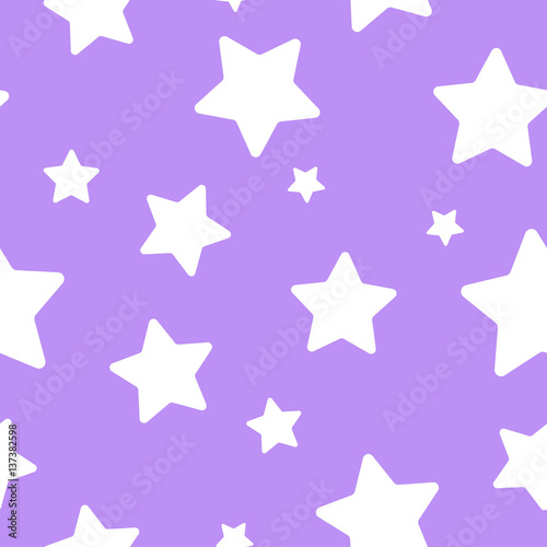 white stars on a purple background baby girl pattern seamless vector