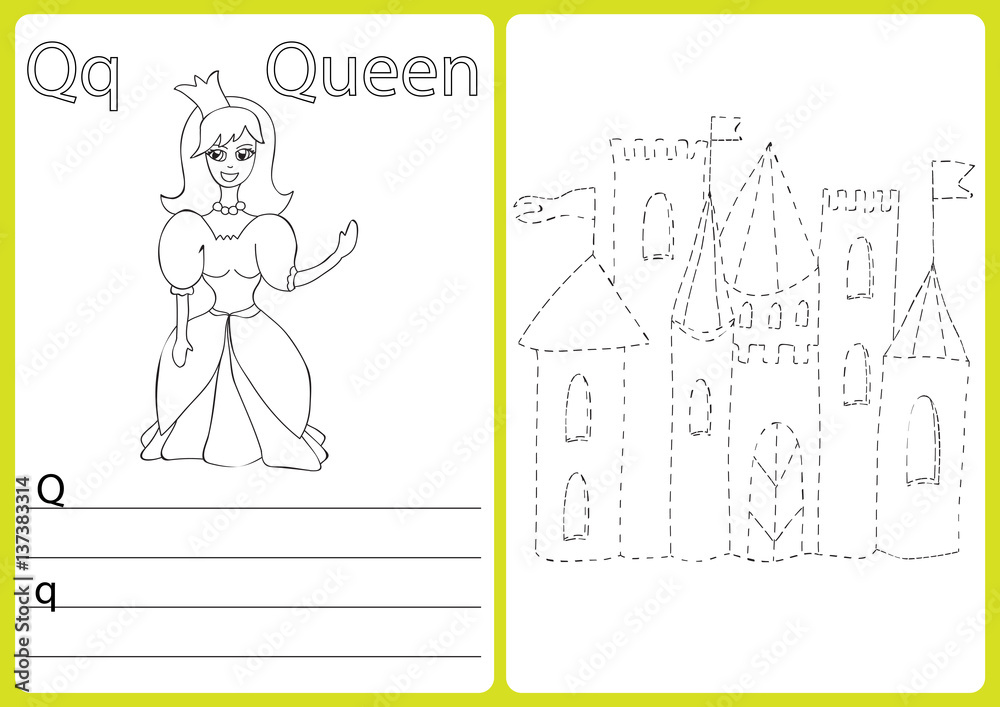 Alphabet A-Z - puzzle Worksheet, Exercises for kids - Coloring book