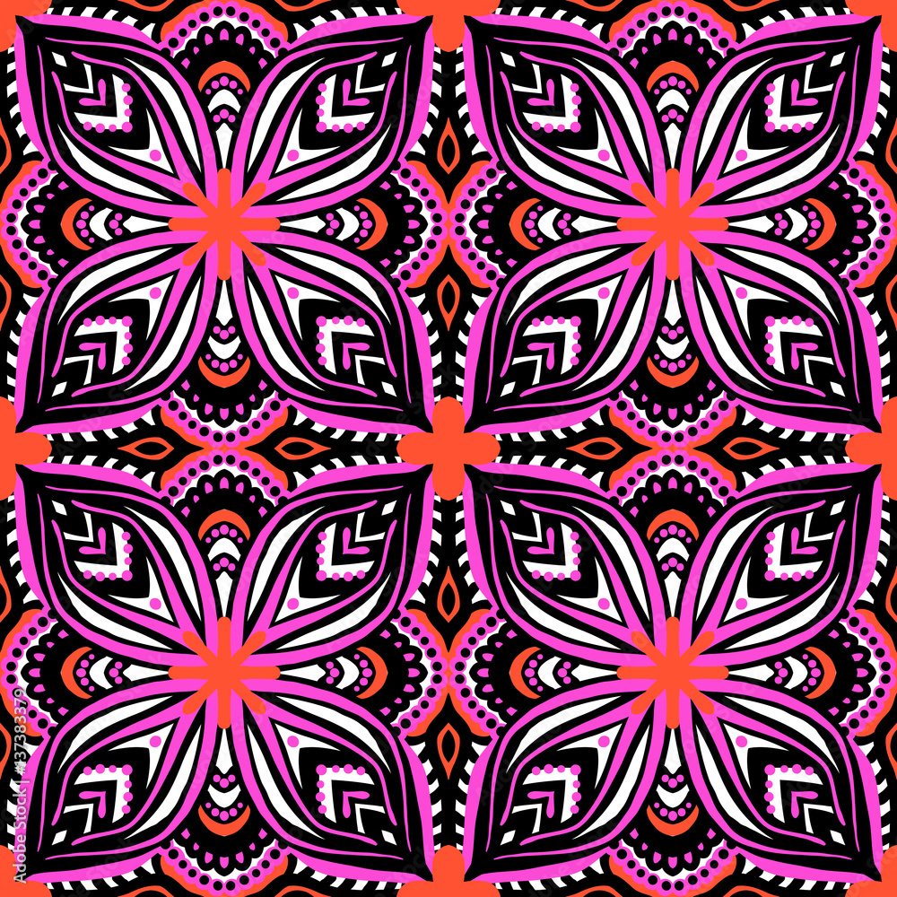 Pattern with ethnic and tribal motifs