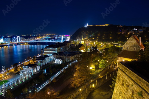 River Danube in Budapest, Hungary by night