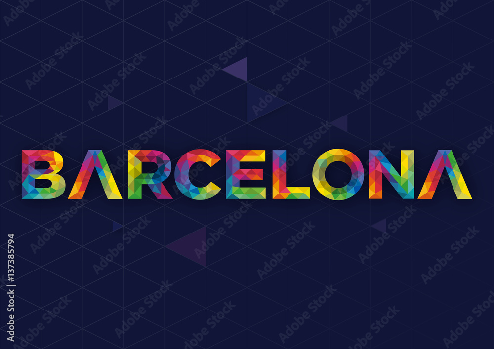 Geometric Barcelona City Vector Design Geometric Barcelona City Vector Design