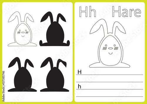 Alphabet A-Z - puzzle Worksheet, Exercises for kids - Coloring book