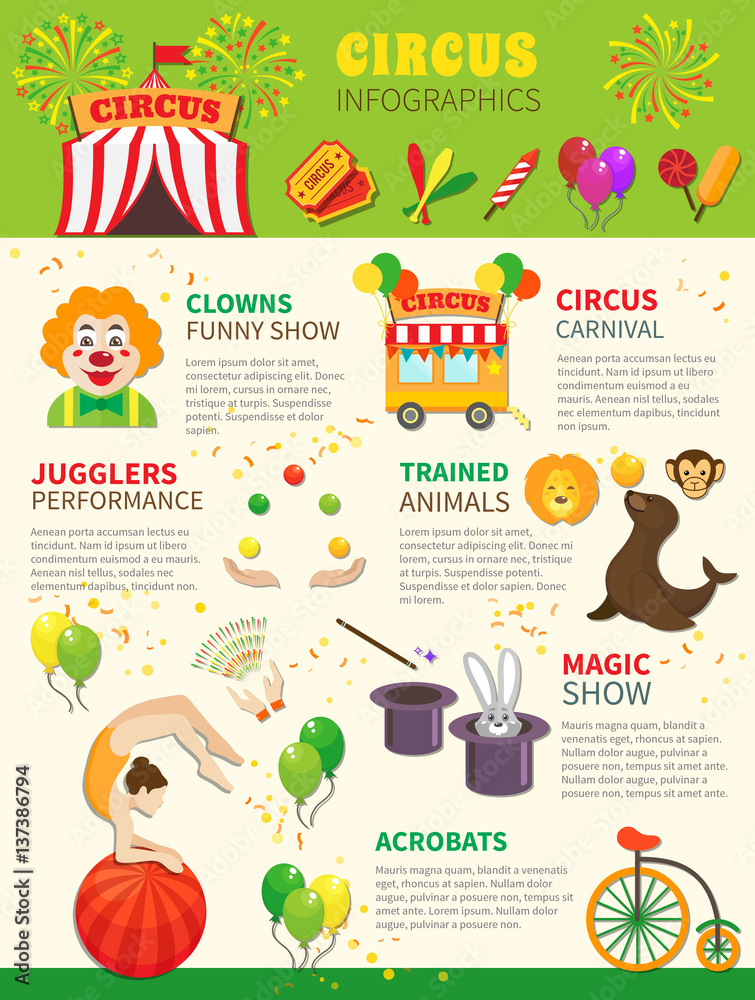 Circus infographics set