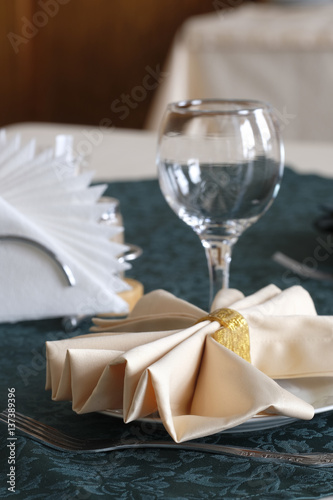 Served table in a cafe