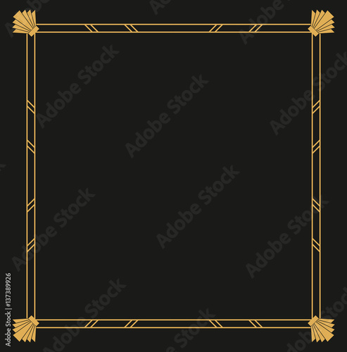 Vector geometric frame in Art deco frame for decorative design, invitation, label, banner. Vector illustration