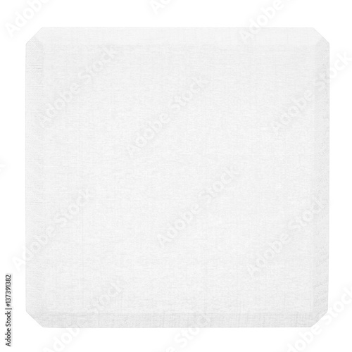 White wooden block isolated on white background. Flat lay