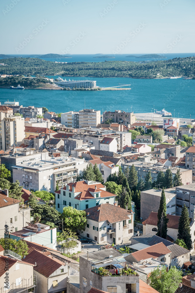 Panoramic view over Sibenik city, Croatia