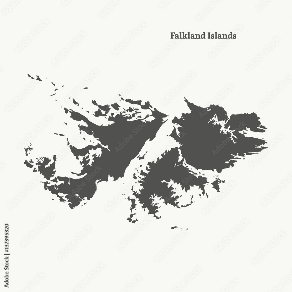 Outline map of Falkland Islands. vector illustration.
