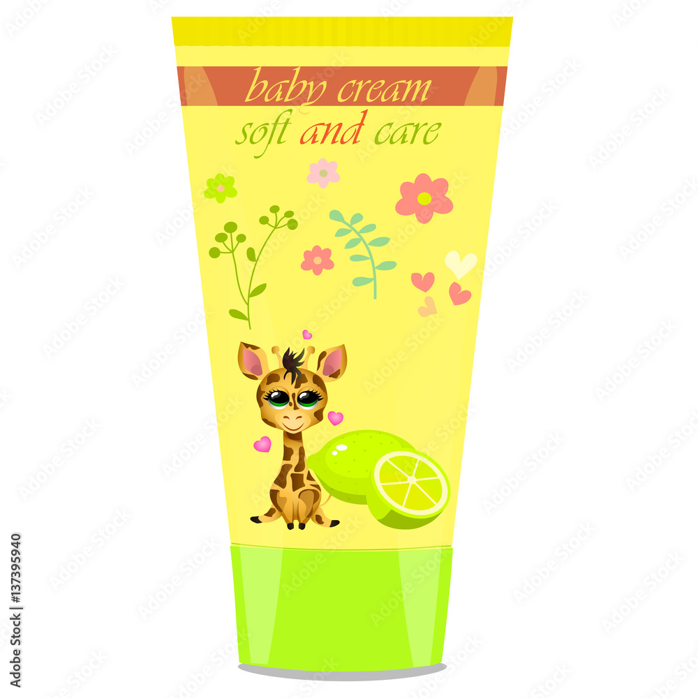 Baby cream tube with kids design