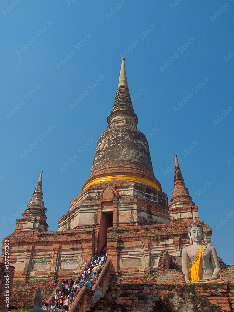 Fototapeta premium Wat Yai Chaimongkol Ayutthaya