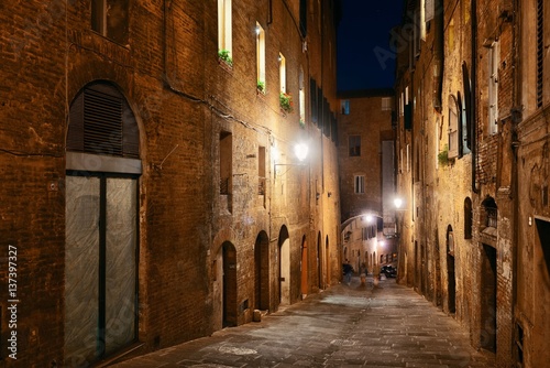 Siena street night view