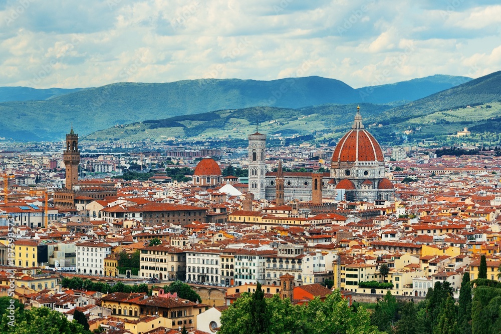 Florence Cathedral skyline from mountain