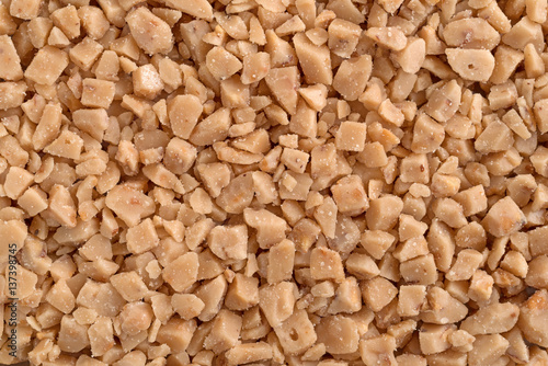 Close view of toffee bits.