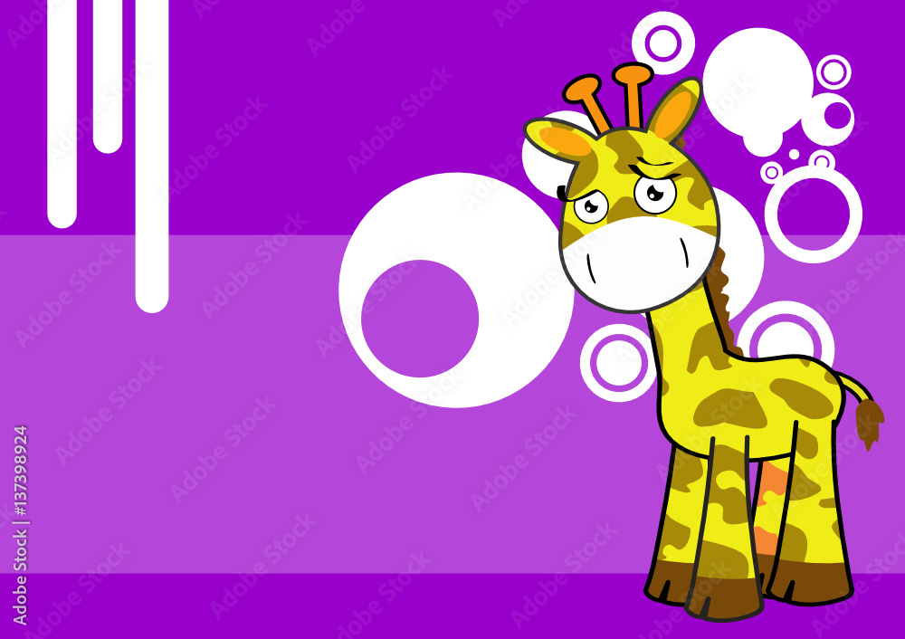 funny little giraffe cartoon expression background in vector format Stock Vector Adobe Stock