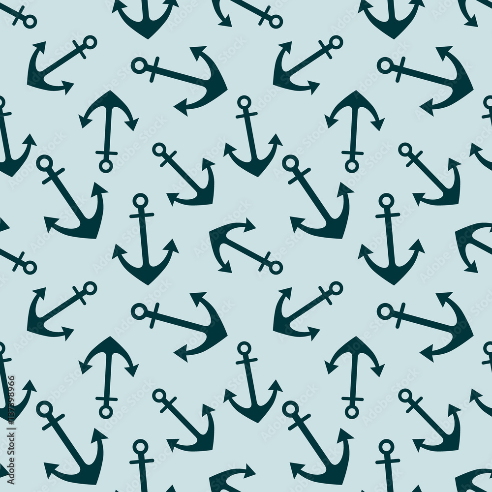 Vector seamless pattern with anchor, background, nautical theme. Graphic illustration. Template for wrapping, backgrounds, fabric, prints, decor, surface Vector seamless pattern with anchor, background, nautical theme. Graphic illustration. Template for wrapping, backgrounds, fabric, prints, decor, surface