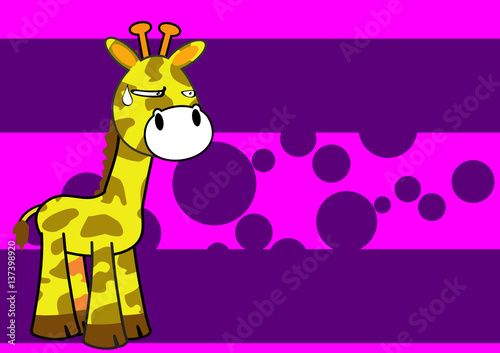 grumpy giraffe cartoon expression background in vector format