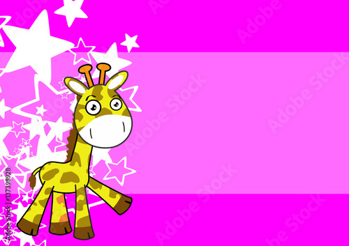 funny little giraffe cartoon expression background in vector format