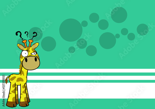 Fototapeta Naklejka Na Ścianę i Meble -  funny little giraffe cartoon expression background in vector format