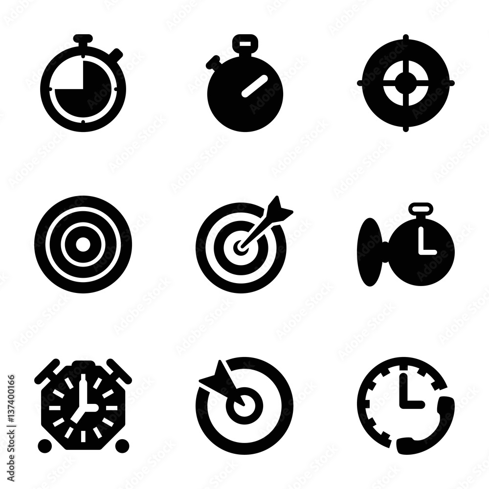 Set of 9 accurate filled icons Set of 9 accurate filled icons