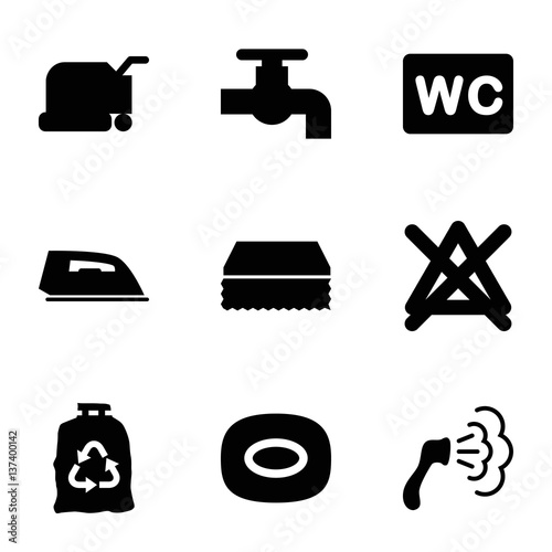 Set of 9 Cleaning filled icons